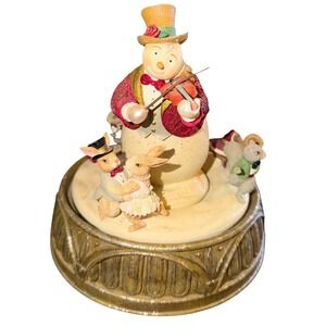 Music Figure Demdaco Winter Promenade Love Makes The World Go Around Snowman